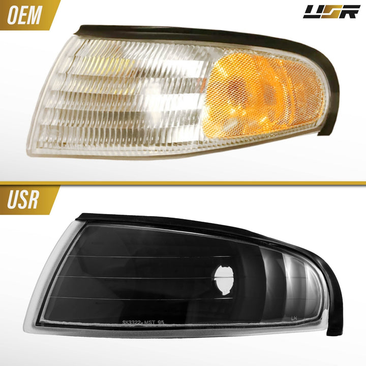 1994 1995 1996 1997 1998 Ford Mustang Chrome or Black Housing with Crystal Clear Lens Corner Lights

#color_clear-lens-black-housing