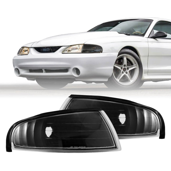 1994 1995 1996 1997 1998 Ford Mustang Chrome or Black Housing with Crystal Clear Lens Corner Lights

#color_clear-lens-black-housing