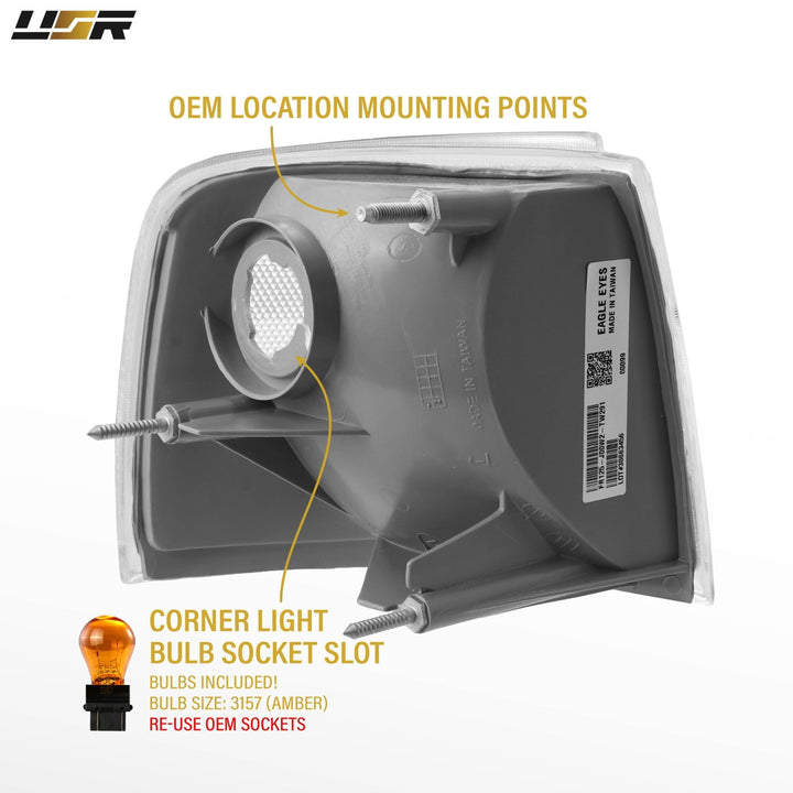 1993 - 1997 Ford Ranger OE Style Frosted All Clear Lens Corner Lights