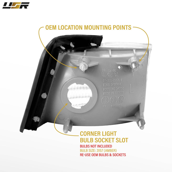 1989 - 1995 Ford Thunderbird / TBird All Clear Lens Corner Lights