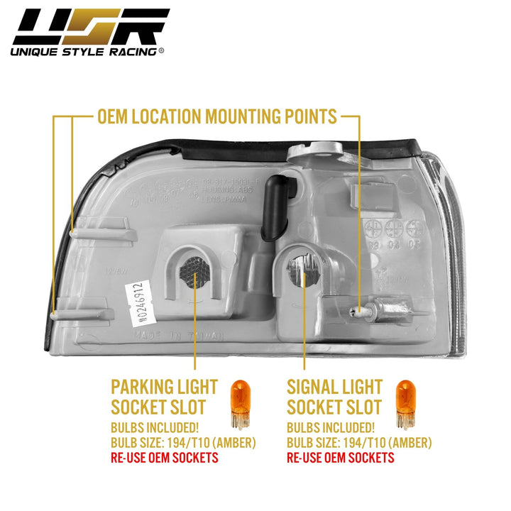 1990 - 1991 Honda Accord Clear or Amber Lens Corner Light