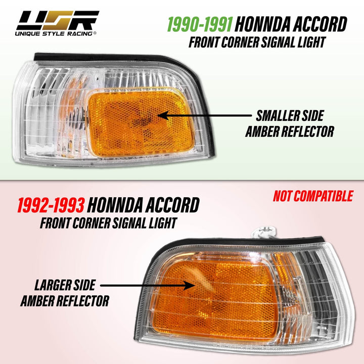 1990 - 1991 Honda Accord Clear or Amber Lens Corner Light