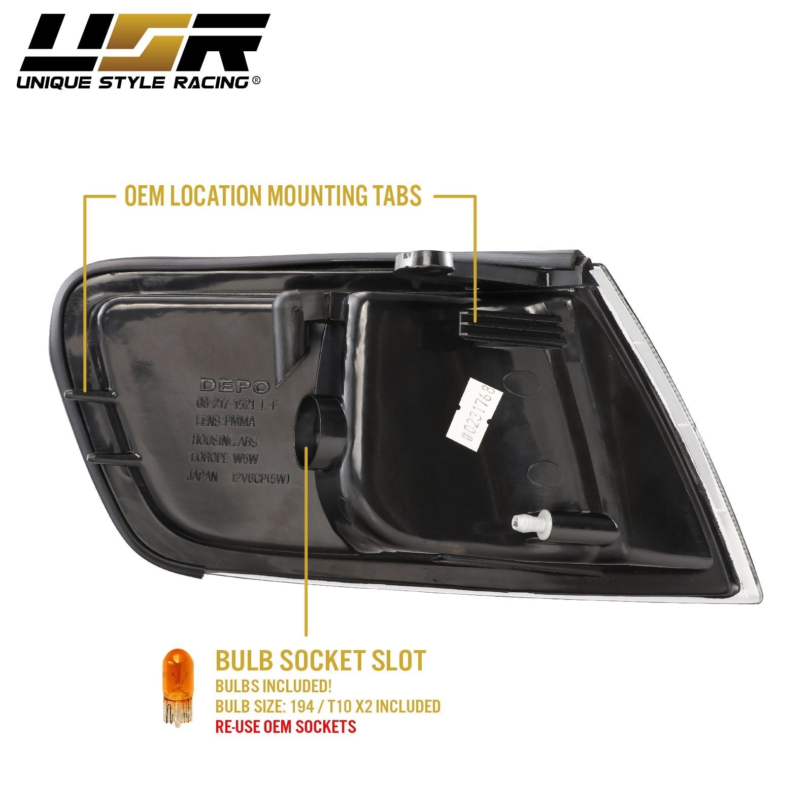 1994-1997 Honda Accord JDM SPEC Clear Lens Front Corner Signal