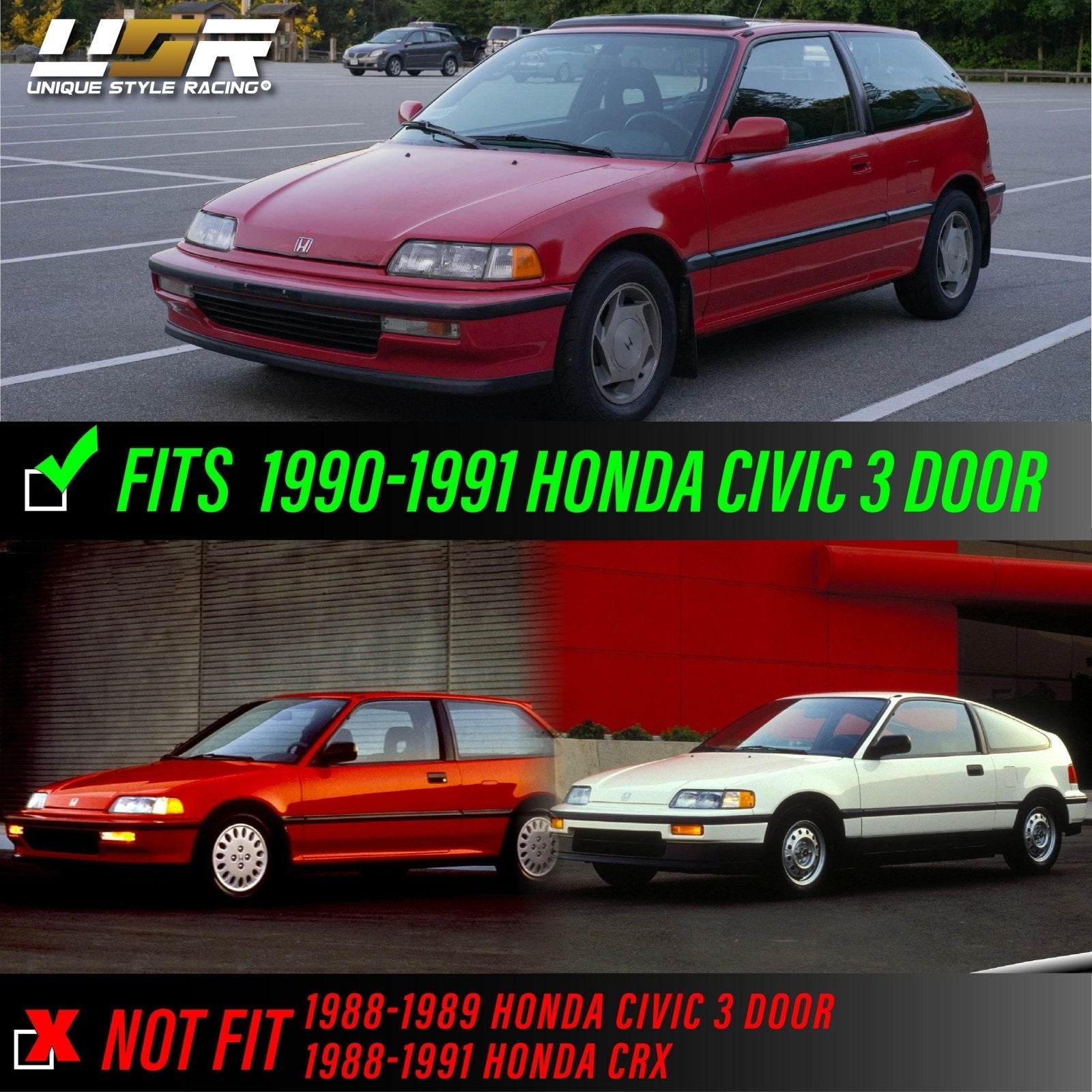 1990-1991 Honda Civic 3D Clear, Smoke or Amber Lens Corner Light
