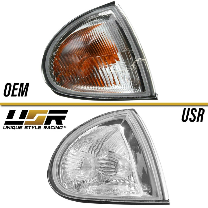 1993 - 1997 Honda Del Sol Clear Chrome or Black Housing Front Corner Signal Lights