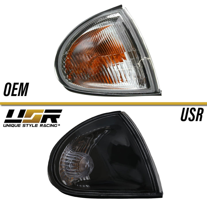 1993 - 1997 Honda Del Sol Clear Chrome or Black Housing Front Corner Signal Lights