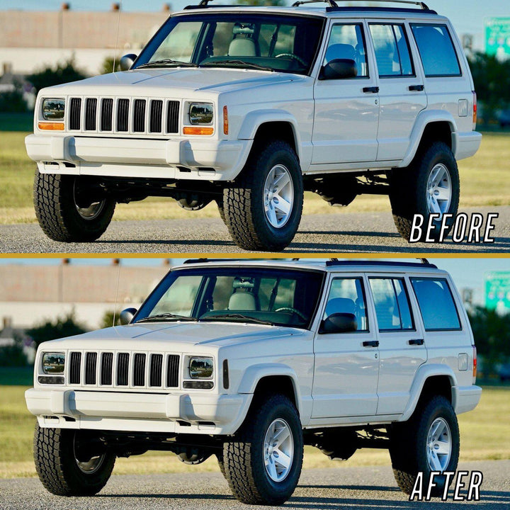 1997 - 2001 Jeep Cherokee XJ Clear or Smoke Front Corner Side Marker Lights + Bumper Signal Lights