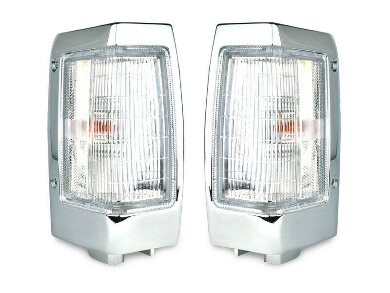1987 - 1995 Nissan Pathfinder Chrome Trim Clear Front Corner Lights