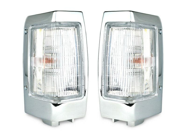 1987 - 1995 Nissan Pathfinder Chrome Trim Clear Front Corner Lights