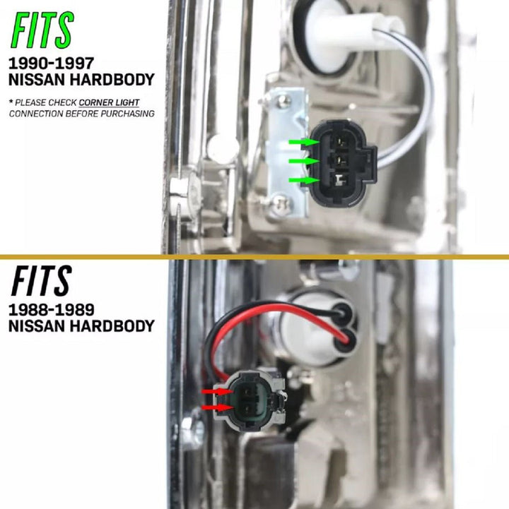 1990-1997 Nissan Hardbody Pickup Truck Clear Front Corner Lights