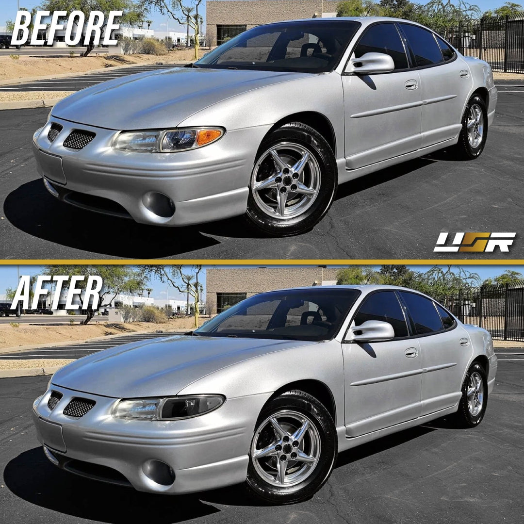 1995-1999 Pontiac Grand Prix Black Housing Crystal Clear Lens Corner Lights