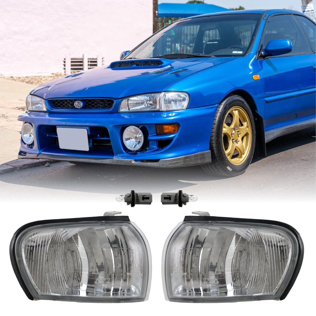 1995 - 2001 Subaru Classic Impreza Clear/Chrome, Clear/Black or Amber Front Corner Lights