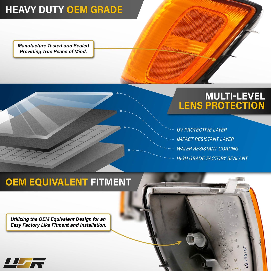 1999 2000 2001 2002 Toyota 4Runner Clear OR Amber Lens Front Corner Signal Lights

#lens-color_amber-lens