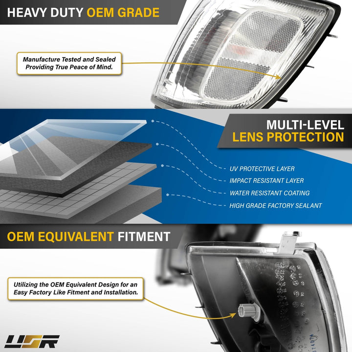 1999 2000 2001 2002 Toyota 4Runner Clear OR Amber Lens Front Corner Signal Lights

#lens-color_clear-lens