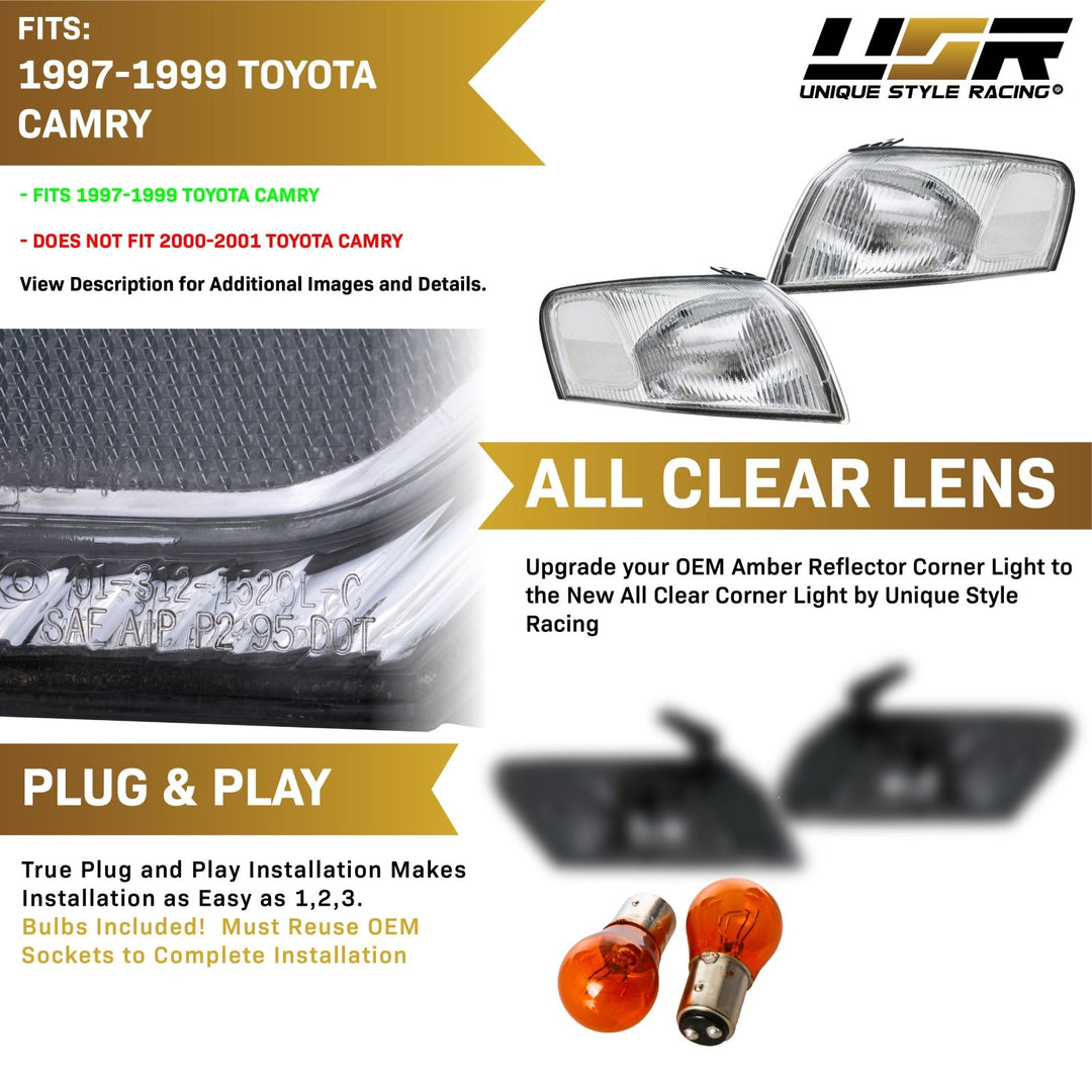 1997-1999 Toyota Camry JDM Style Clear Lens Corner Lights