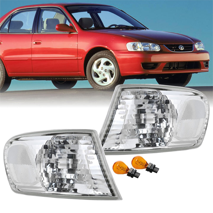 2001 - 2002 Toyota Corolla All CLEAR Corner Signal Light Set