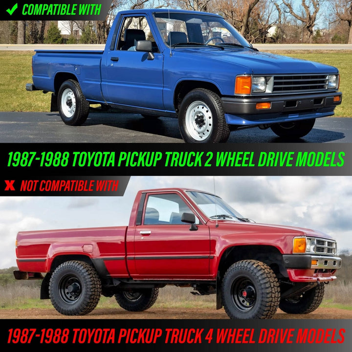 1987 - 1988 Toyota Pickup Truck 2WD Chrome Housing Clear Lens Corner Lights