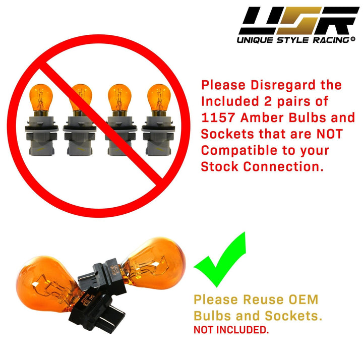 2001 - 2004 Toyota Sequoia / 2000 - 2004 Toyota Tundra Double Cab Only Clear Lens Corner Signal Lights