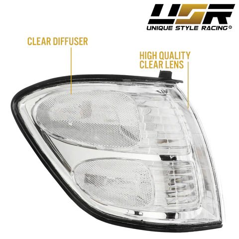2001 - 2004 Toyota Sequoia / 2000 - 2004 Toyota Tundra Double Cab Only Clear Lens Corner Signal Lights