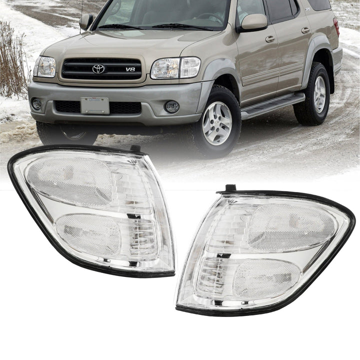 2001 - 2004 Toyota Sequoia / 2000 - 2004 Toyota Tundra Double Cab Only Clear Lens Corner Signal Lights