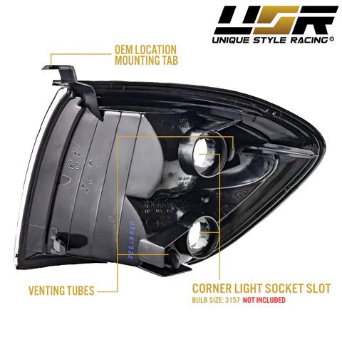 2001 - 2004 Toyota Sequoia / 2000 - 2004 Toyota Tundra Double Cab Only Clear Lens Corner Signal Lights