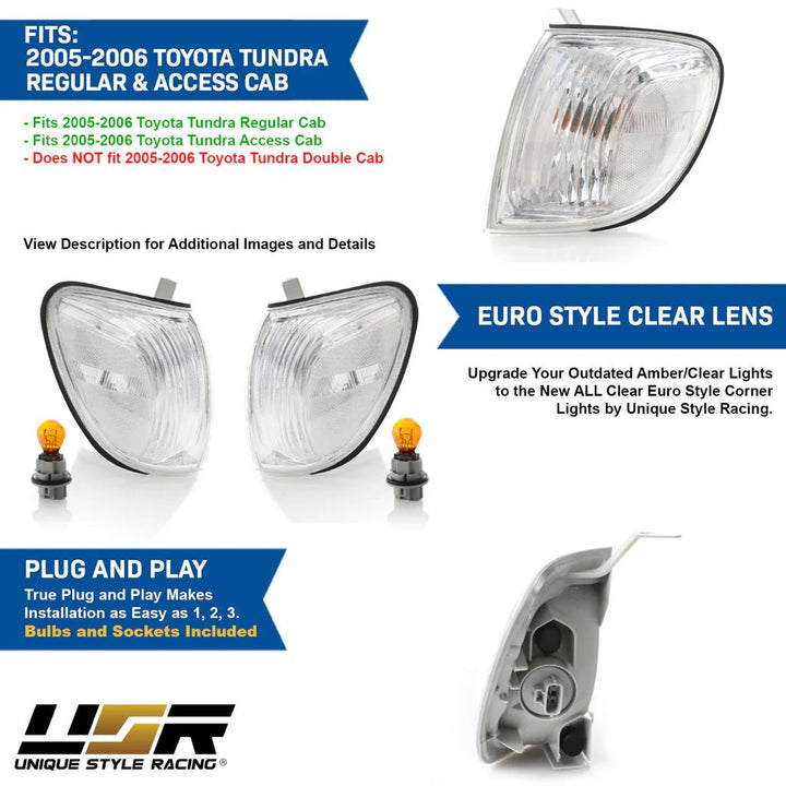 2005 - 2006 Toyota Tundra Regular / Access Cab Clear Corner Lights