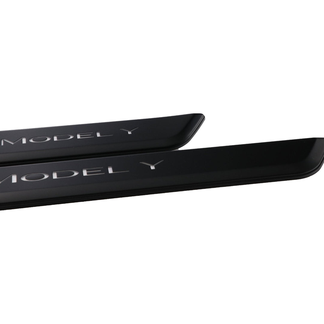 2020 - 2023 Tesla Model Y Matte Black 4PC Magnetic Controlled White LED Door Sill