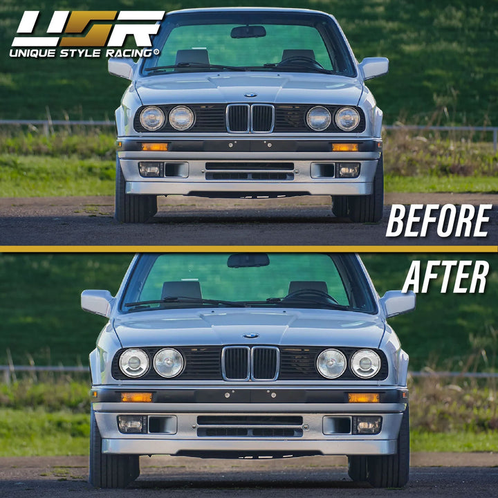1984-1991 BMW E30 3 Series Euro Smiley Projector Glass Lens Headlights - Made by DEPO