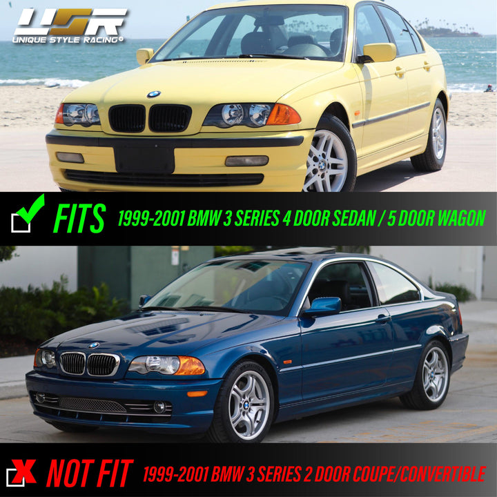1999-2001 BMW 3 Series E46 4D / 5D Crystal Clear or Crystal Smoke Lens Amber LED Corner Signal Light - Made by DEPO