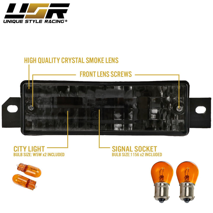 1989-1991 BMW E30 3 Series Crystal Clear or Smoke Bumper Signal Light - Made by DEPO