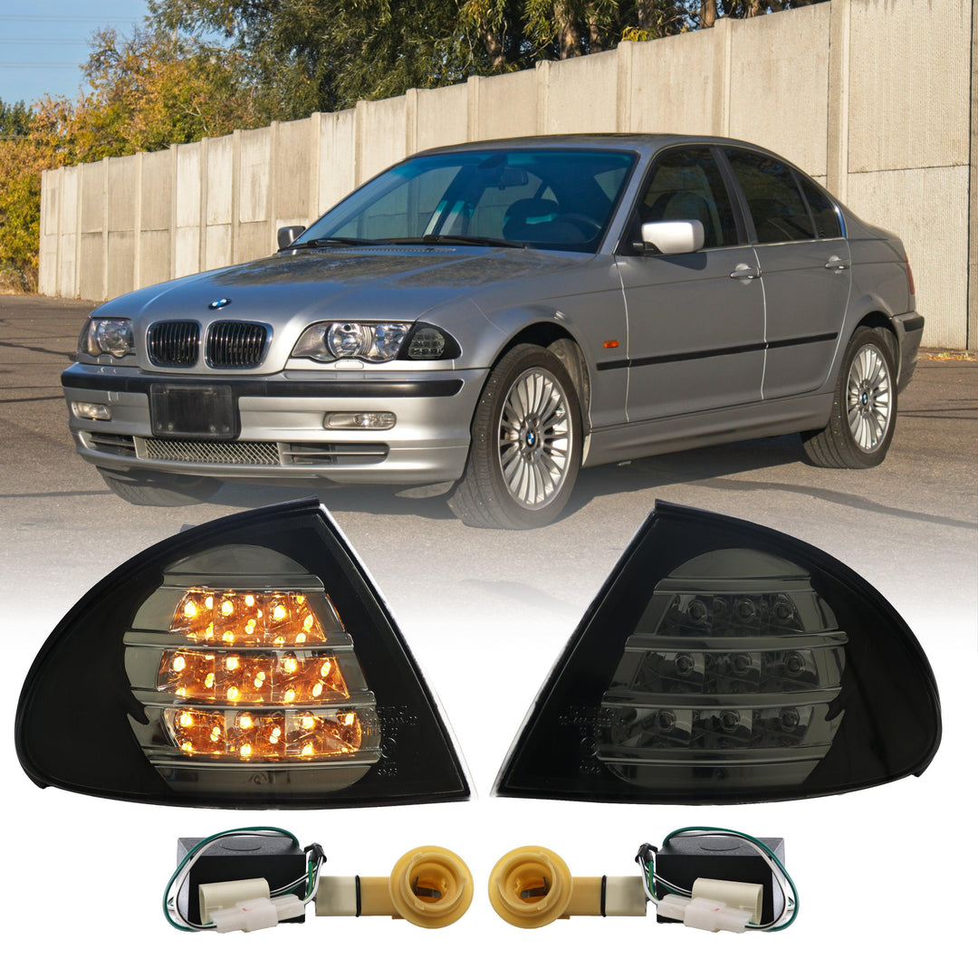 1999-2001 BMW 3 Series E46 4D / 5D Crystal Clear or Crystal Smoke Lens Amber LED Corner Signal Light - Made by DEPO