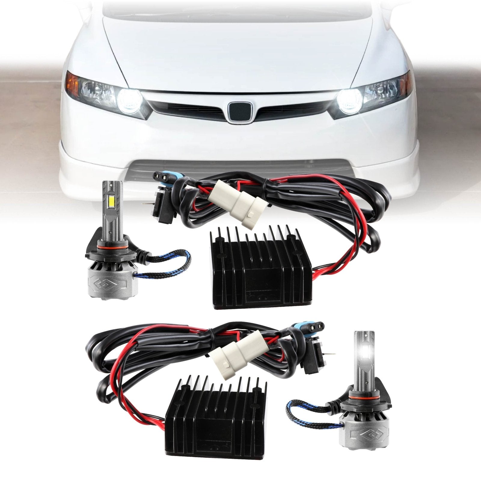 Acura & Honda 9005 6000K White LED DRL Upgrade Kit With Decoder