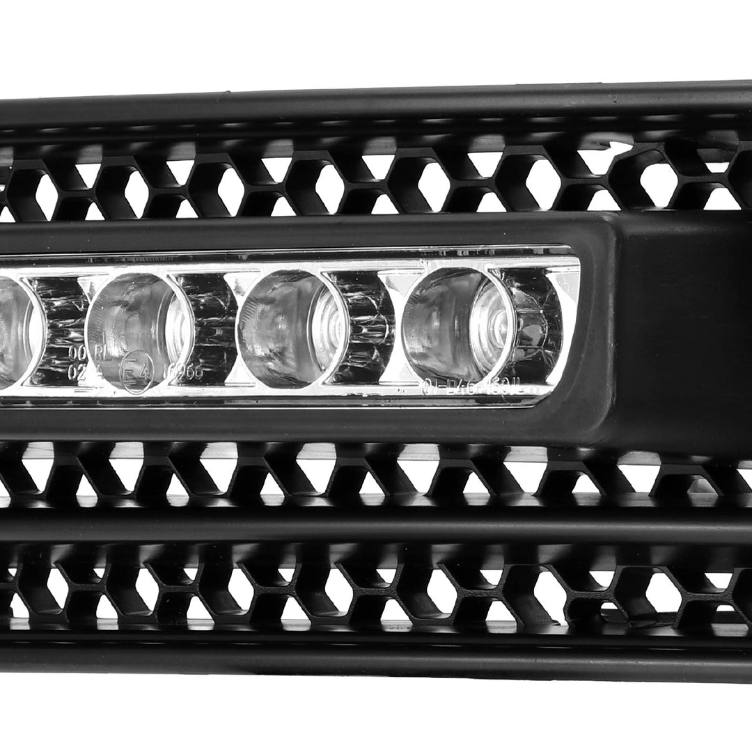 2002-2005 Audi A4 B6 4D Sedan White LED DRL Black Fog Light Grill Cover