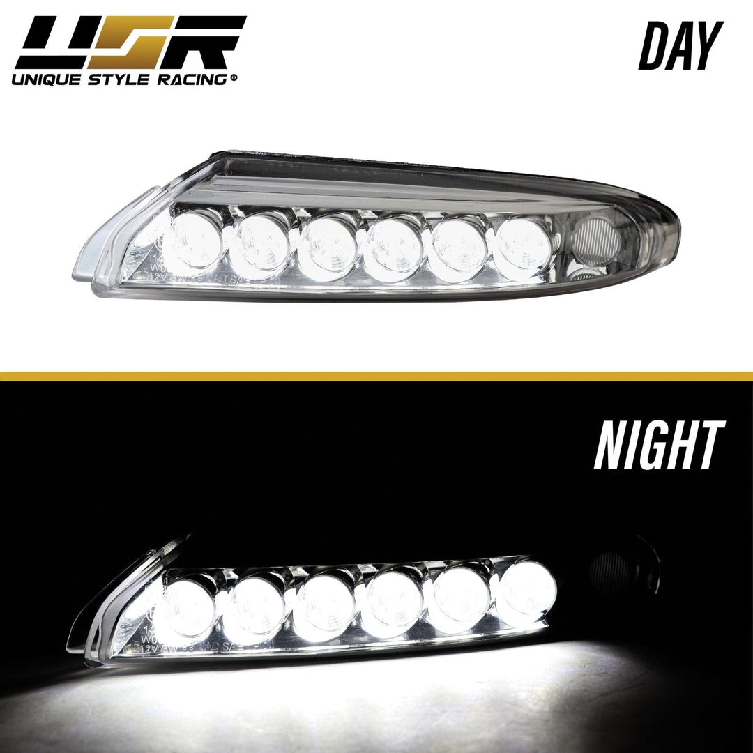 2007 - 2012 Porsche 911 Turbo/GT2 997 Chassis Clear or Smoke Front LED DRL + Turn Signal Bumper Light