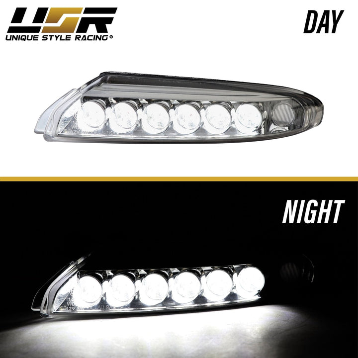 2007 - 2012 Porsche 911 Turbo/GT2 997 Chassis Clear or Smoke Front LED DRL + Turn Signal Bumper Light