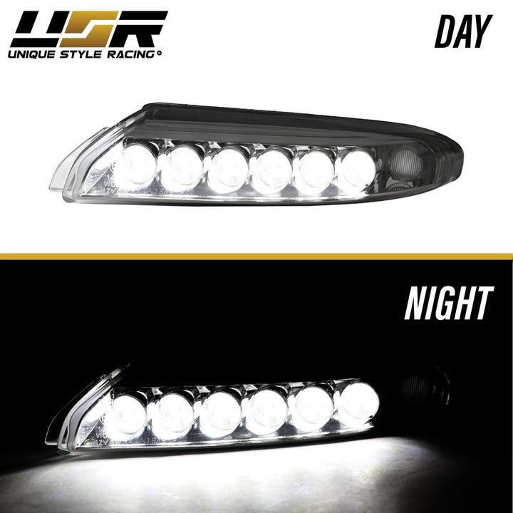 2007 - 2012 Porsche 911 Turbo/GT2 997 Chassis Clear or Smoke Front LED DRL + Turn Signal Bumper Light