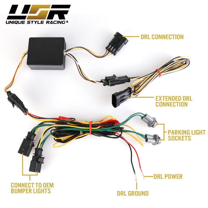 2007 - 2012 Porsche 911 Turbo/GT2 997 Chassis Clear or Smoke Front LED DRL + Turn Signal Bumper Light