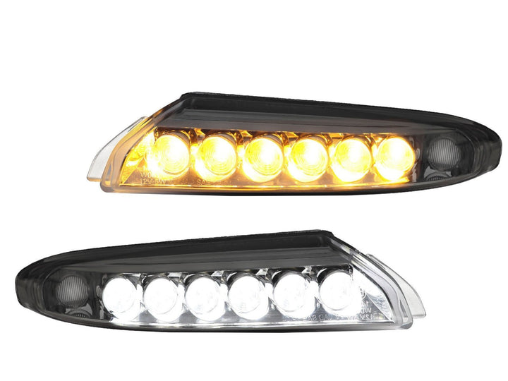 2007 - 2012 Porsche 911 Turbo/GT2 997 Chassis Clear or Smoke Front LED DRL + Turn Signal Bumper Light