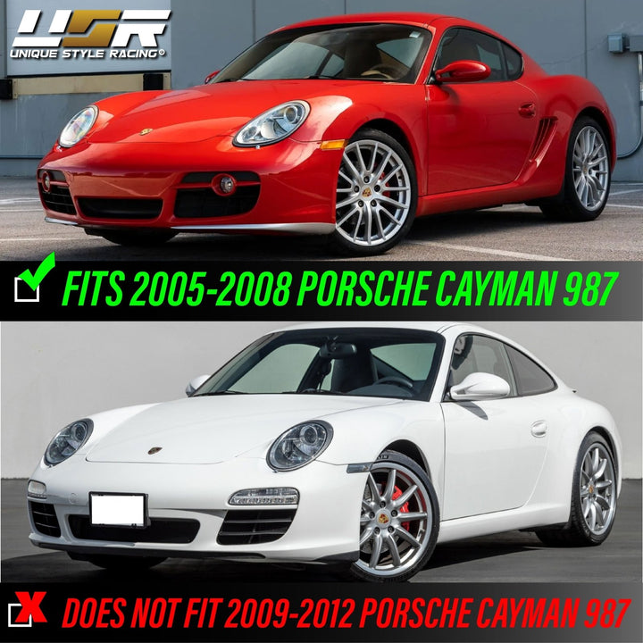 2006 - 2008 Porsche Cayman 987 LED 987.2 Facelift Style Front Bumper Daytime Running Lights Fog Bezel Trim
