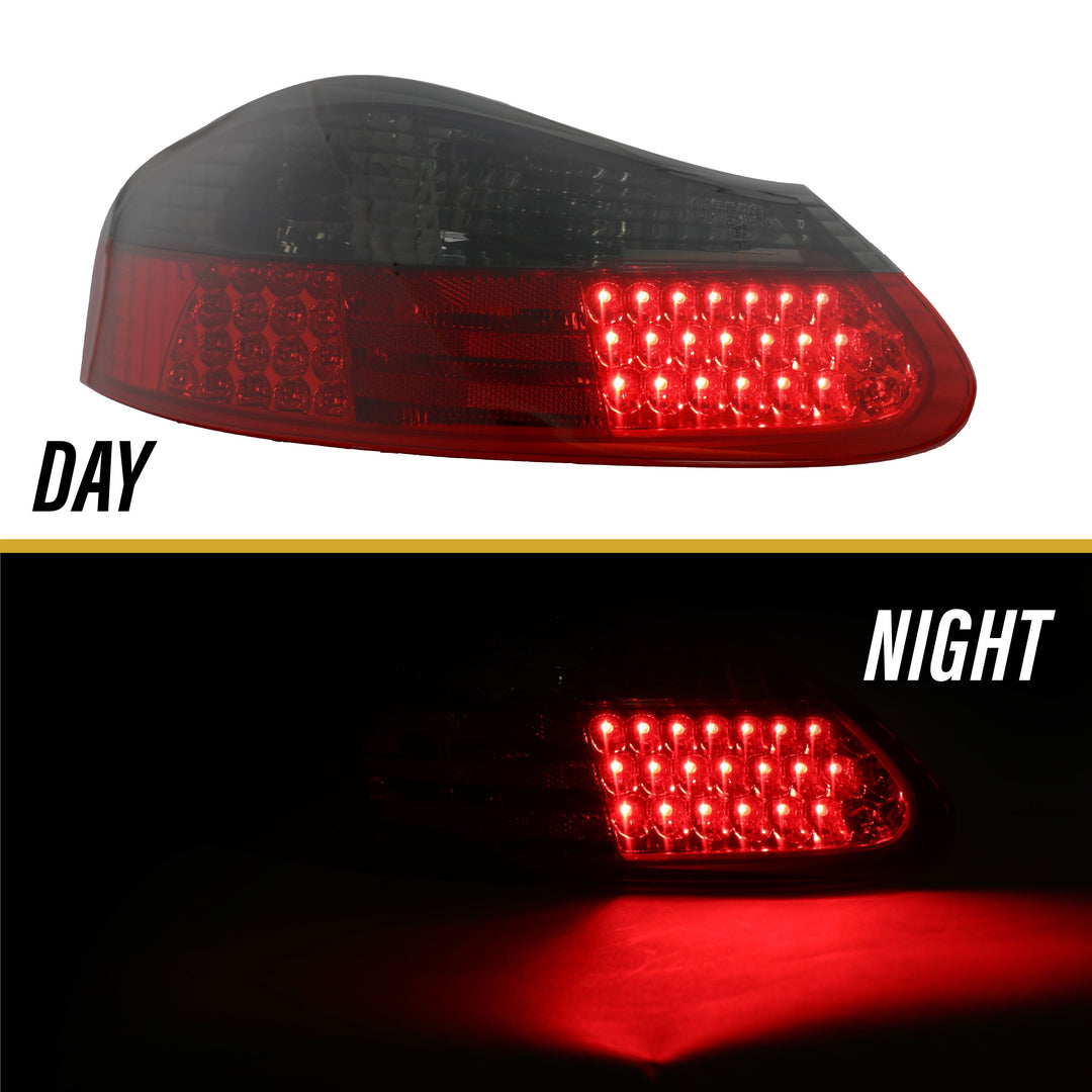 1997-2004 Porsche Boxster 986 Chassis Roadster Red/ Clear or Red/Smoke LED Rear Tail Light Made by DEPO