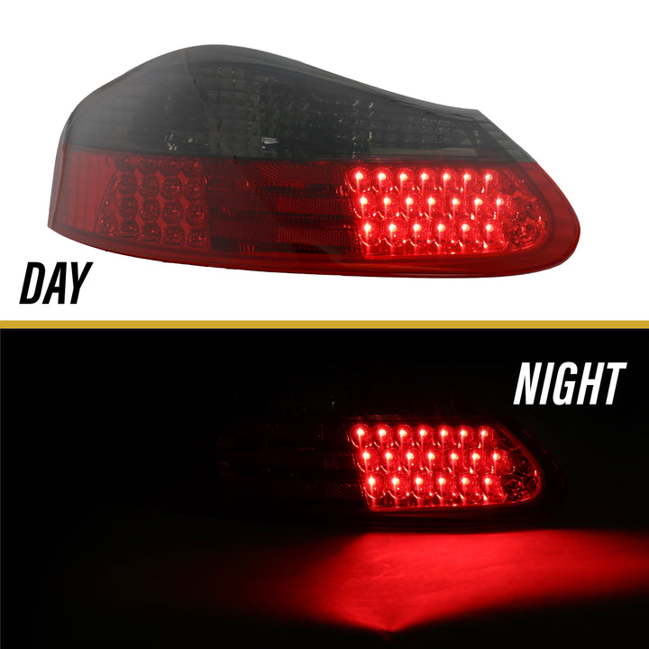 1997-2004 Porsche Boxster 986 Chassis Roadster Red/ Clear or Red/Smoke LED Rear Tail Light Made by DEPO
