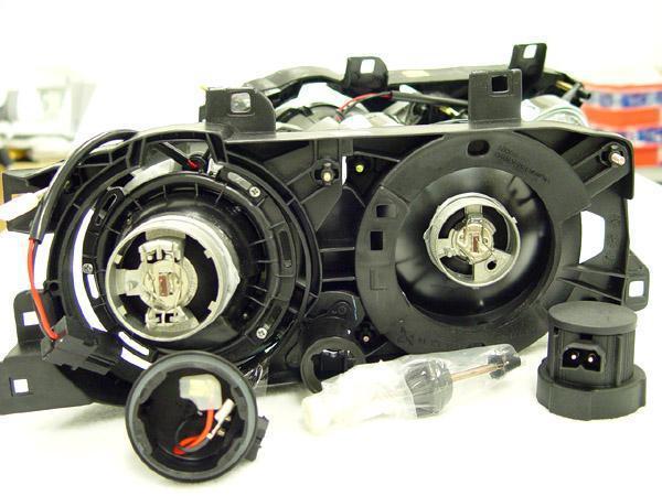 1989-1996 BMW E34 5 Series / E32 7 Series DEPO Euro Smiley Cross Hair GLASS Lens Projector Headlight
