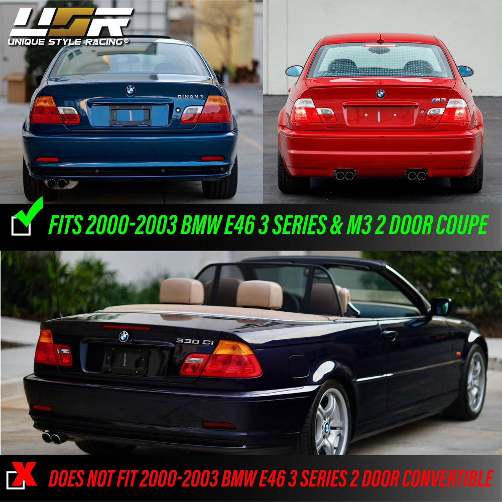 2000-2003 BMW E46 3 Series 2 Door Coupe Red/Clear or Red/Smoke LED Tail Light Made By DEPO