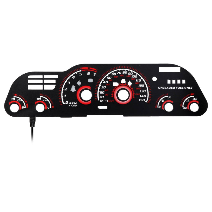 1993-1997 Chevrolet Chevy Camaro V8 150 MPH Black Gauge Face Red Glow Gauge for Instrument Cluster