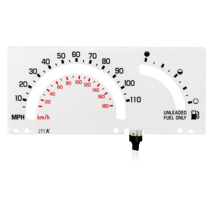 1982-1993 Chevrolet Chevy S10 110 MPH White Face Blue/Green Glow Gauge Face for Instrument Cluster