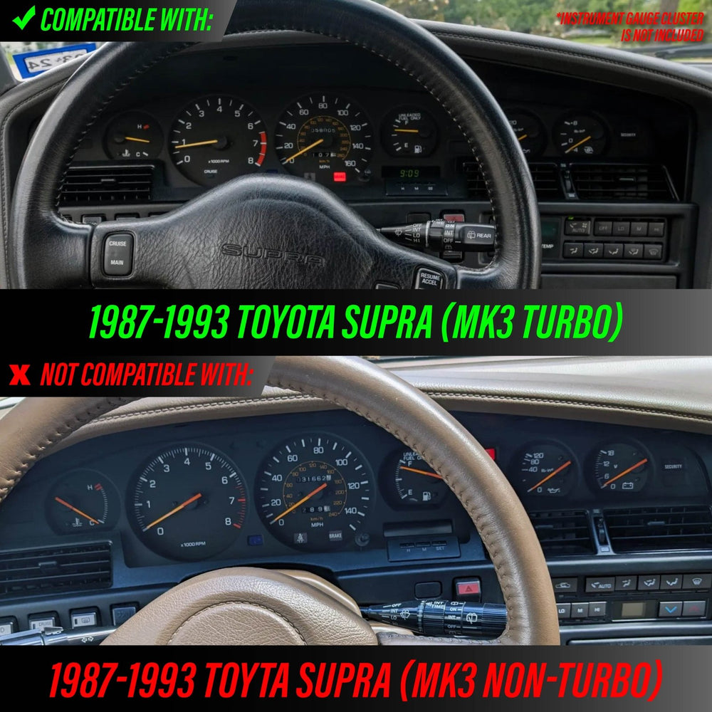 1987 - 1993 Toyota Supra MK3 Turbo Blue Glow White Gauge Face for Instrument Cluster