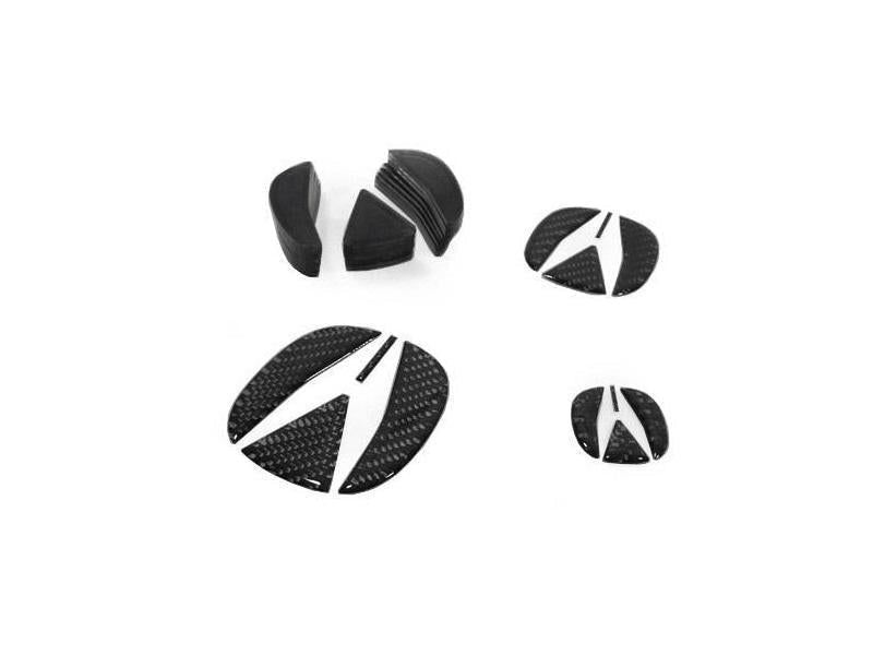 2007 - 2008 Acura TL Carbon Fiber OR Red Decal Front & Rear Emblem Badges