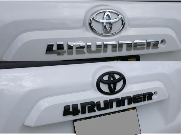 2014 - 2021 Toyota 4Runner BLACK OUT Emblem Badge Overlay For Front Grill, Rear Trunk and Trunk Lid Letter Set