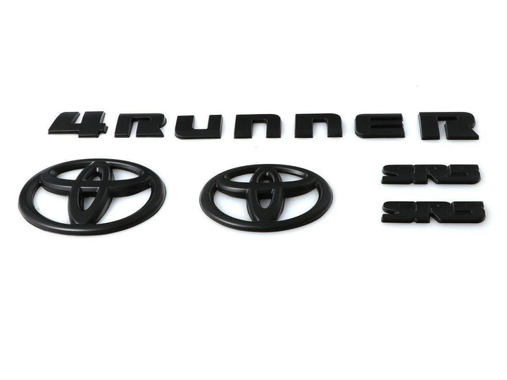 2014 - 2021 Toyota 4Runner BLACK OUT Emblem Badge Overlay For Front Grill, Rear Trunk and Trunk Lid Letter Set