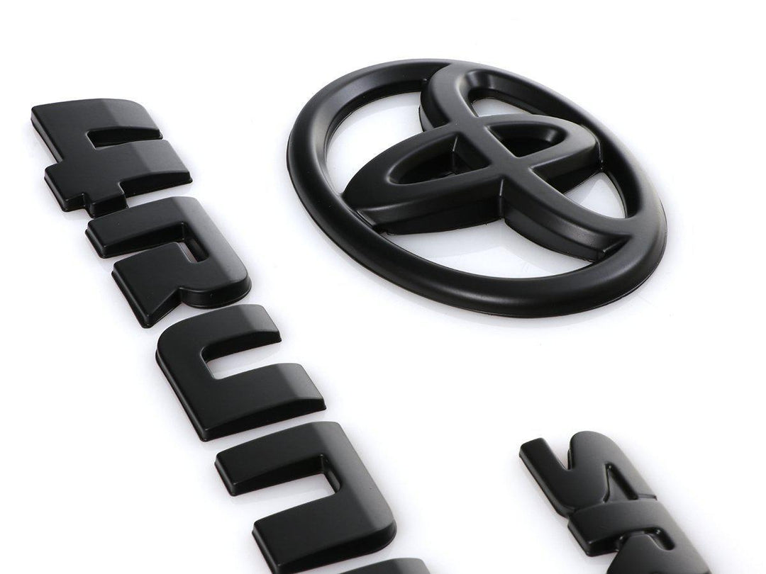 2014 - 2021 Toyota 4Runner BLACK OUT Emblem Badge Overlay For Front Grill, Rear Trunk and Trunk Lid Letter Set